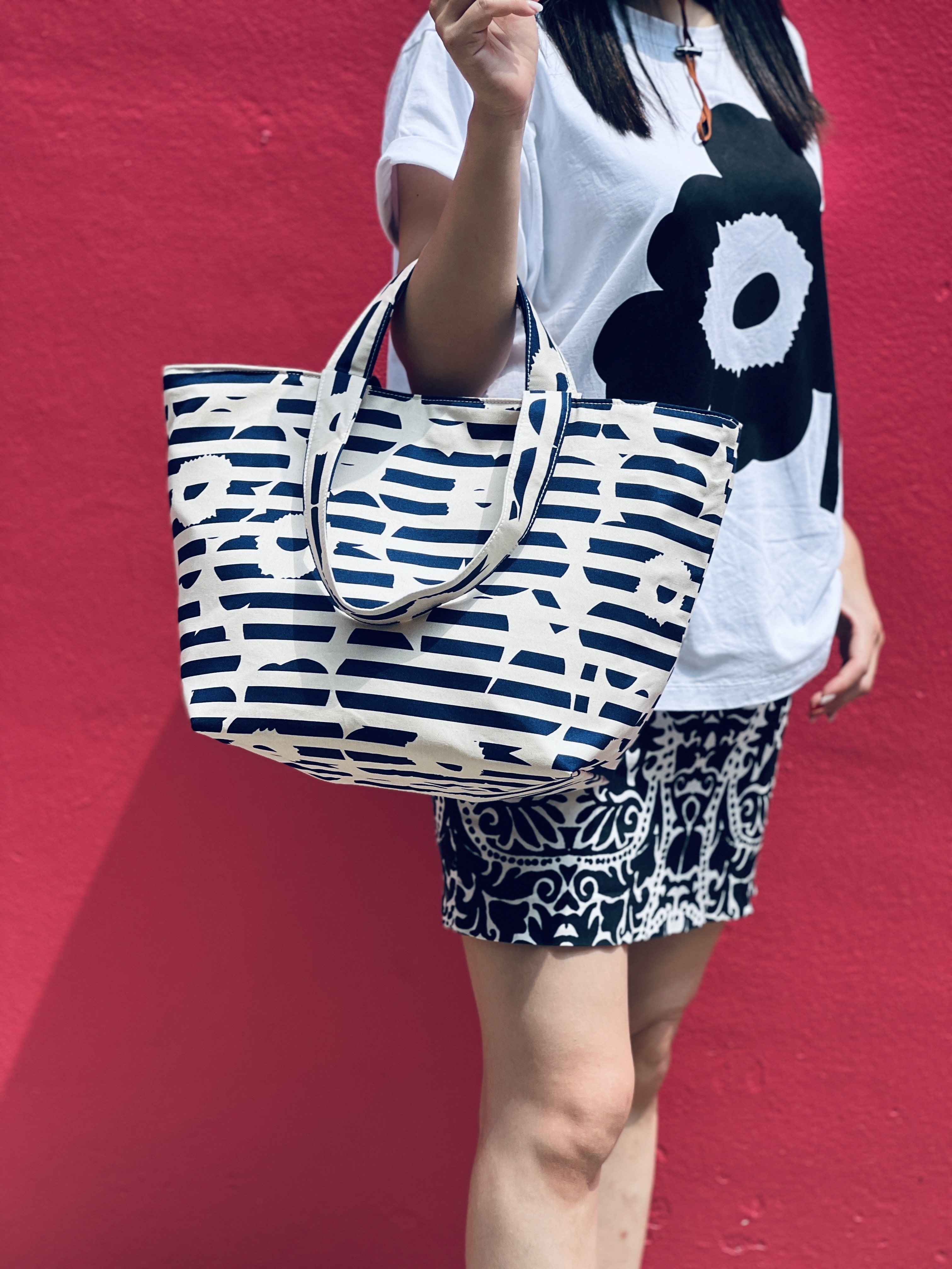 2 way tote | 特別版Navy間條unikko