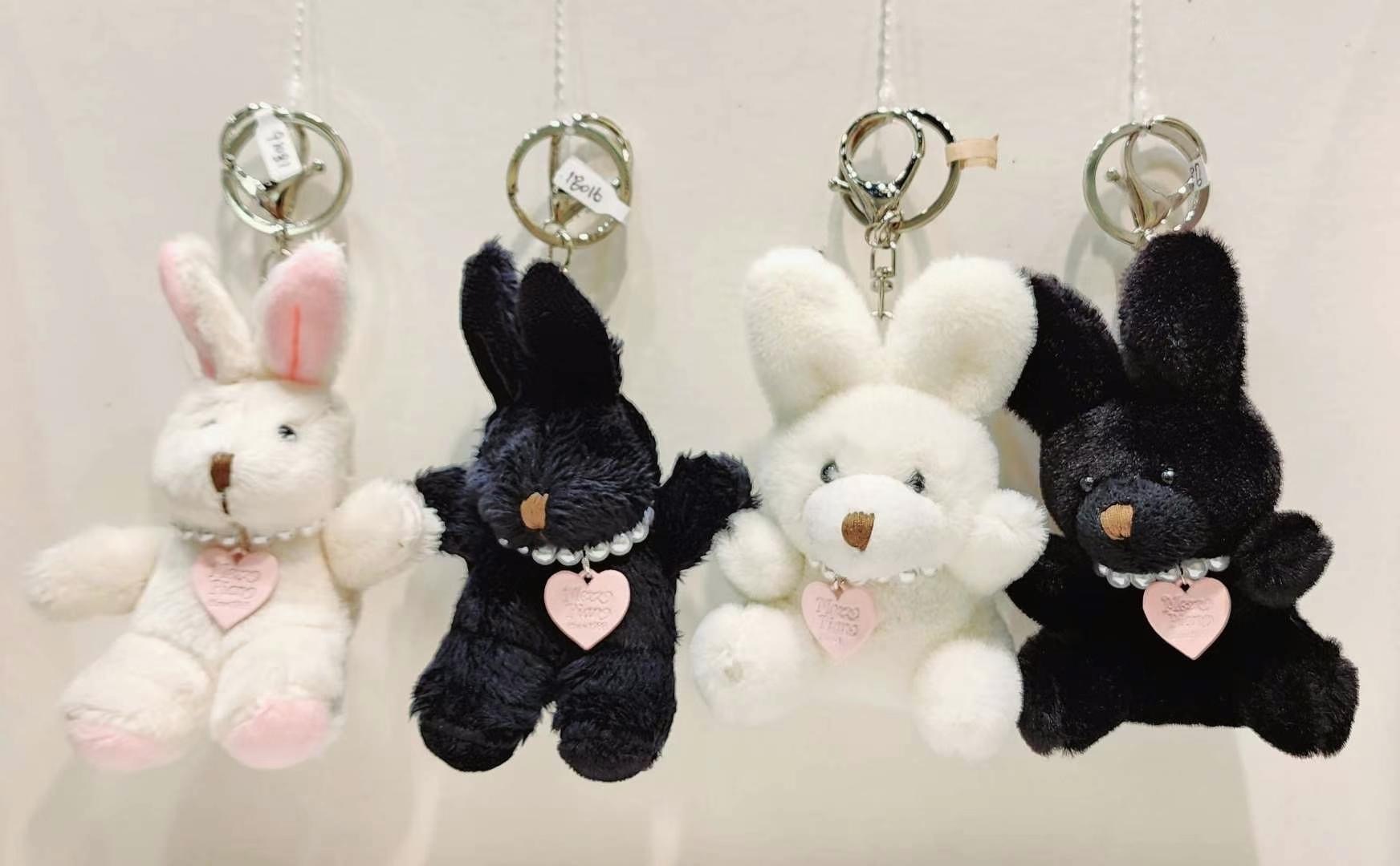 🇰🇷韓國 兔子 珍珠 愛心項鍊 吊飾 鑰匙圈