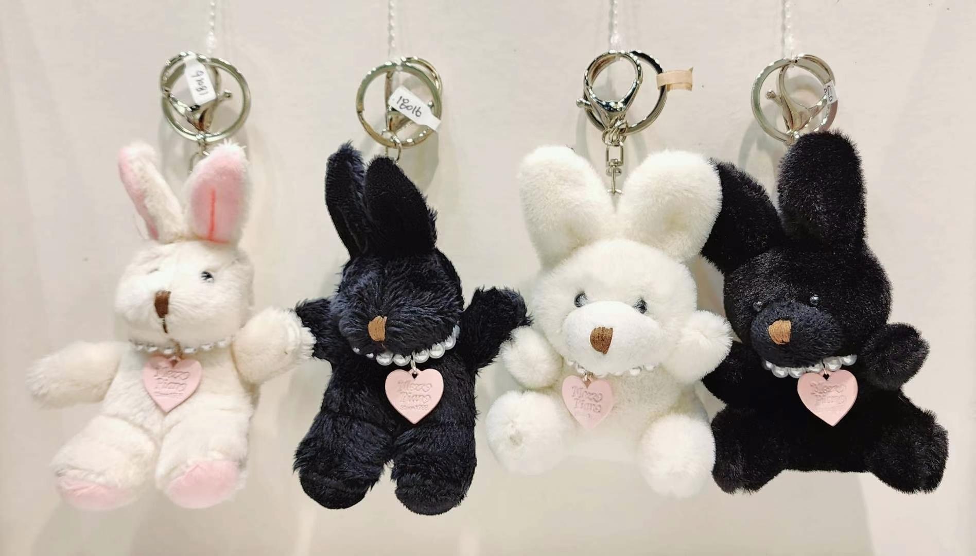 🇰🇷韓國 兔子 珍珠 愛心項鍊 吊飾 鑰匙圈