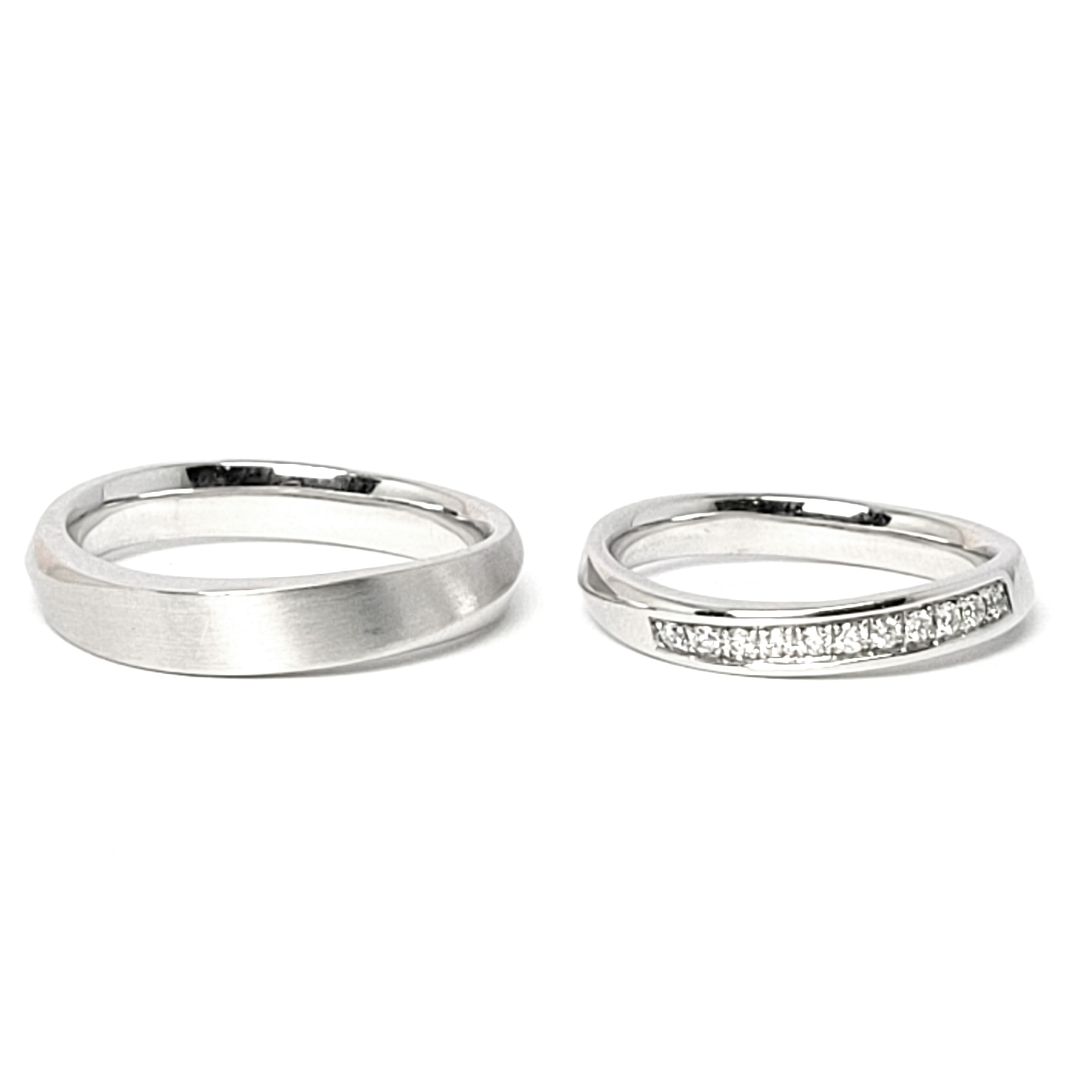 18K白金鑽石結婚戒指