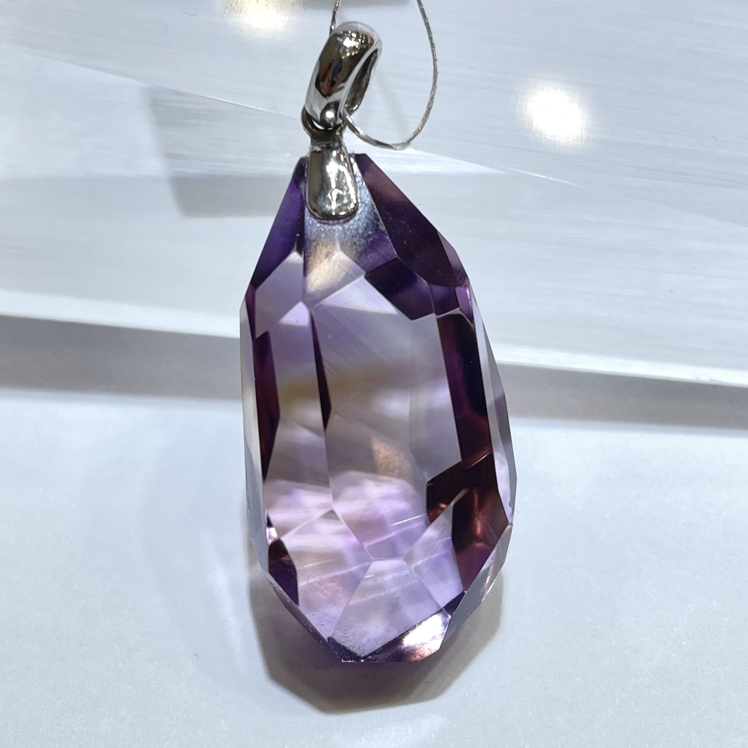 紫黃晶吊墜 18k白金