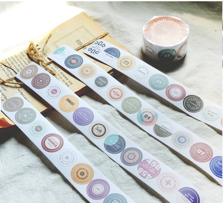 Sonia．SMALL ROUND LABELS 2.8cm模造紙膠帶 割型 <整捲/分裝>