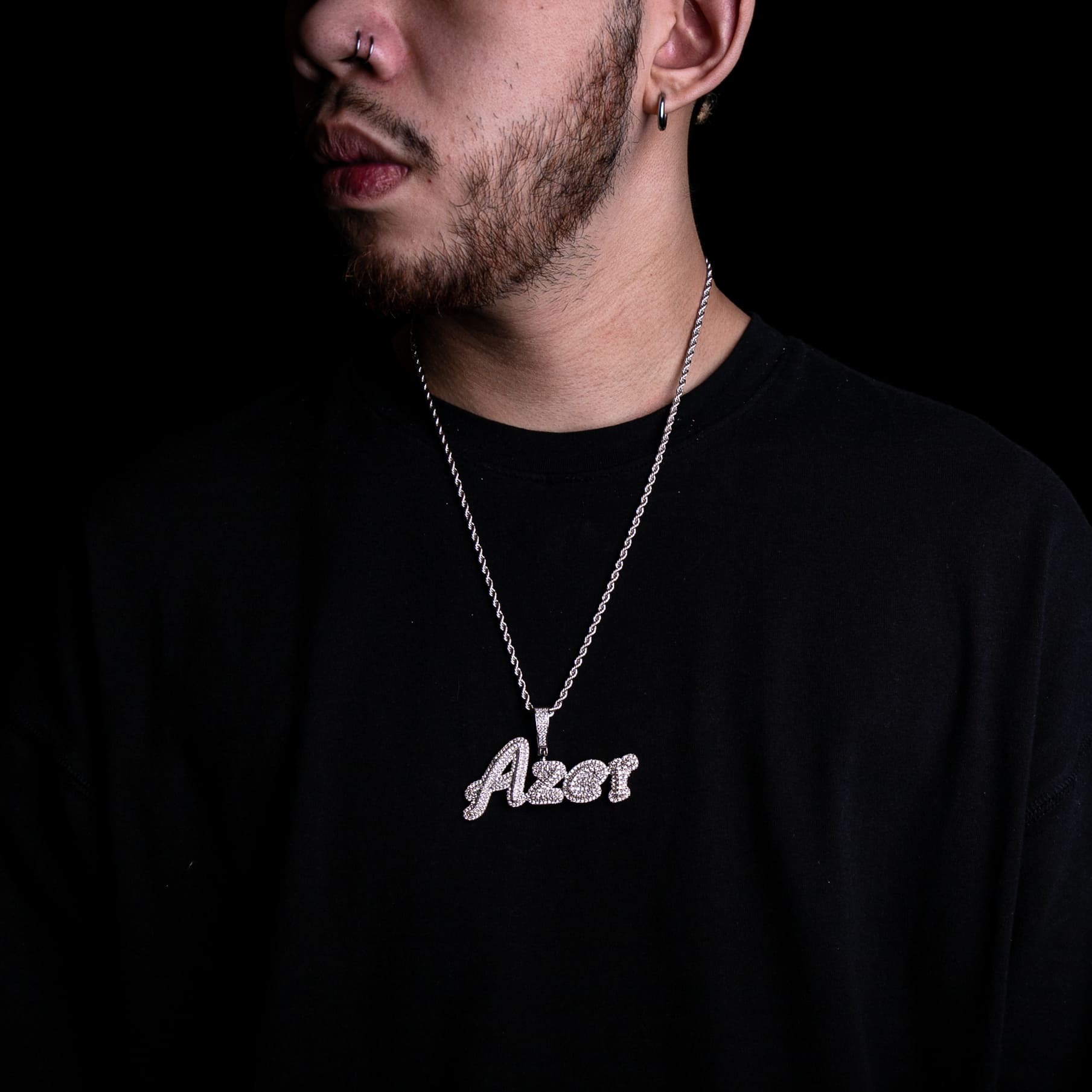 客製化雙層立體草寫字體 (A-Z) 字母墜飾