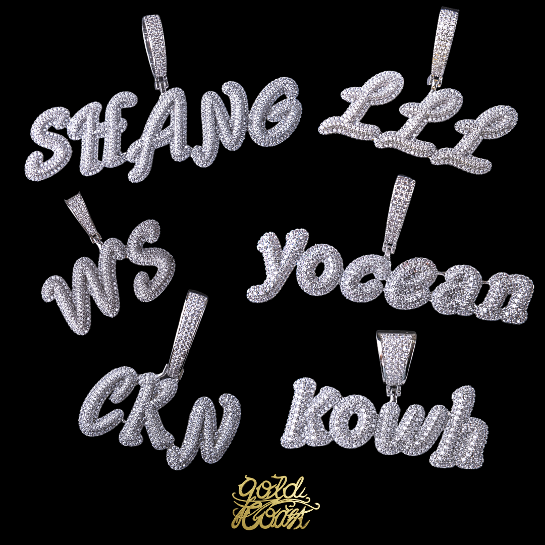 客製化雙層立體草寫字體 (A-Z) 字母墜飾