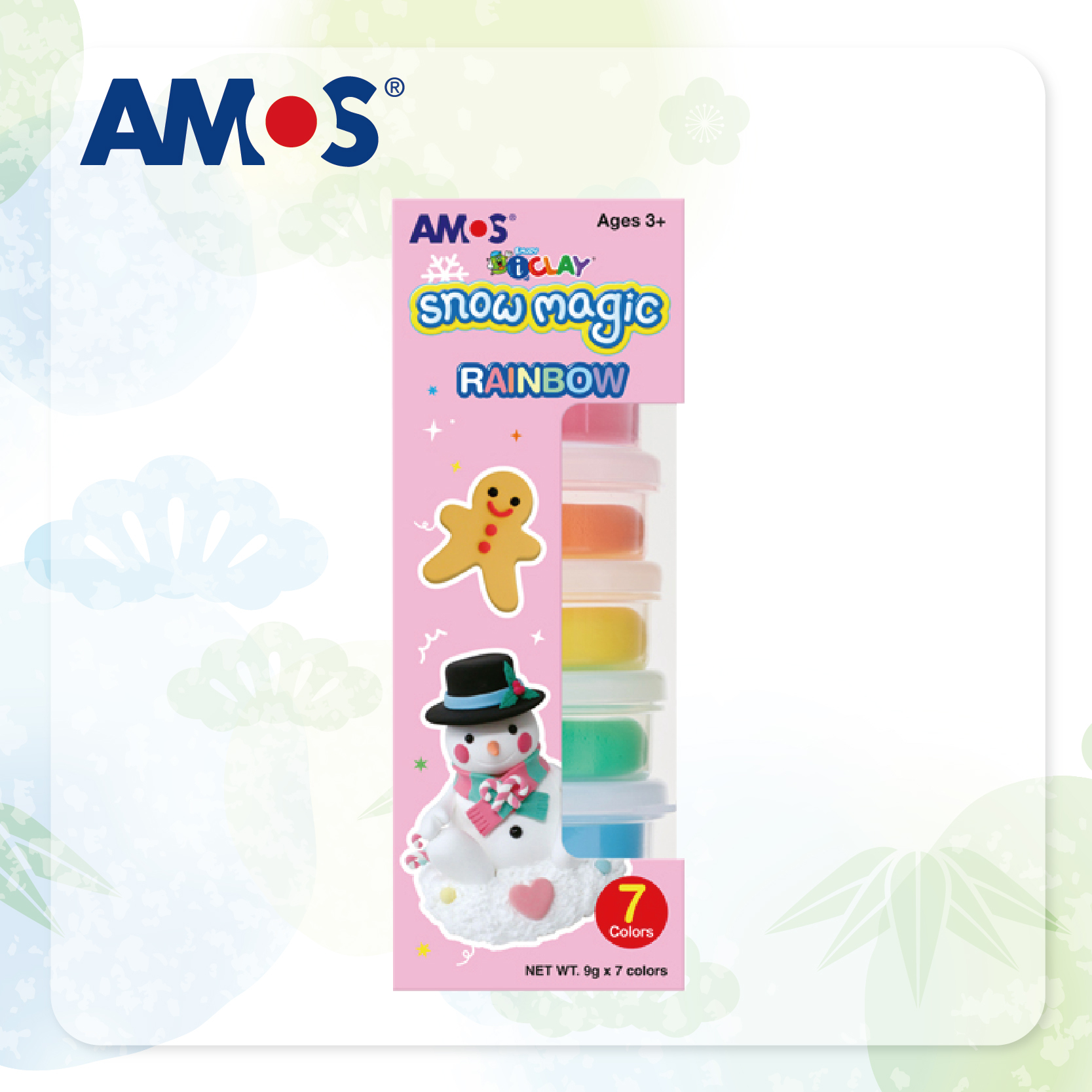 AMOS Snow Magic 7色雪花粉色紙黏土