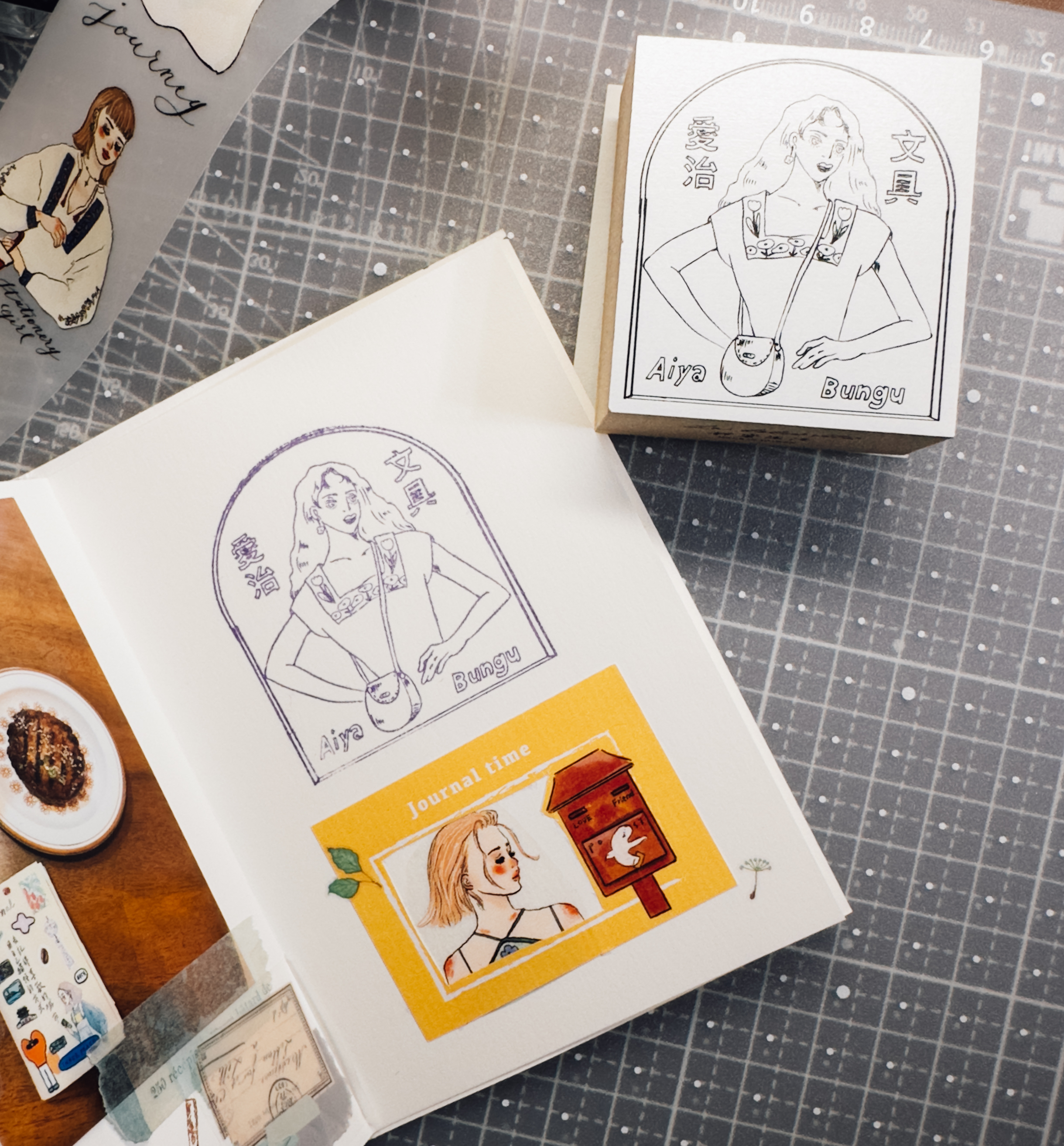 蔦子女孩 木頭印章 ｜愛治文具房