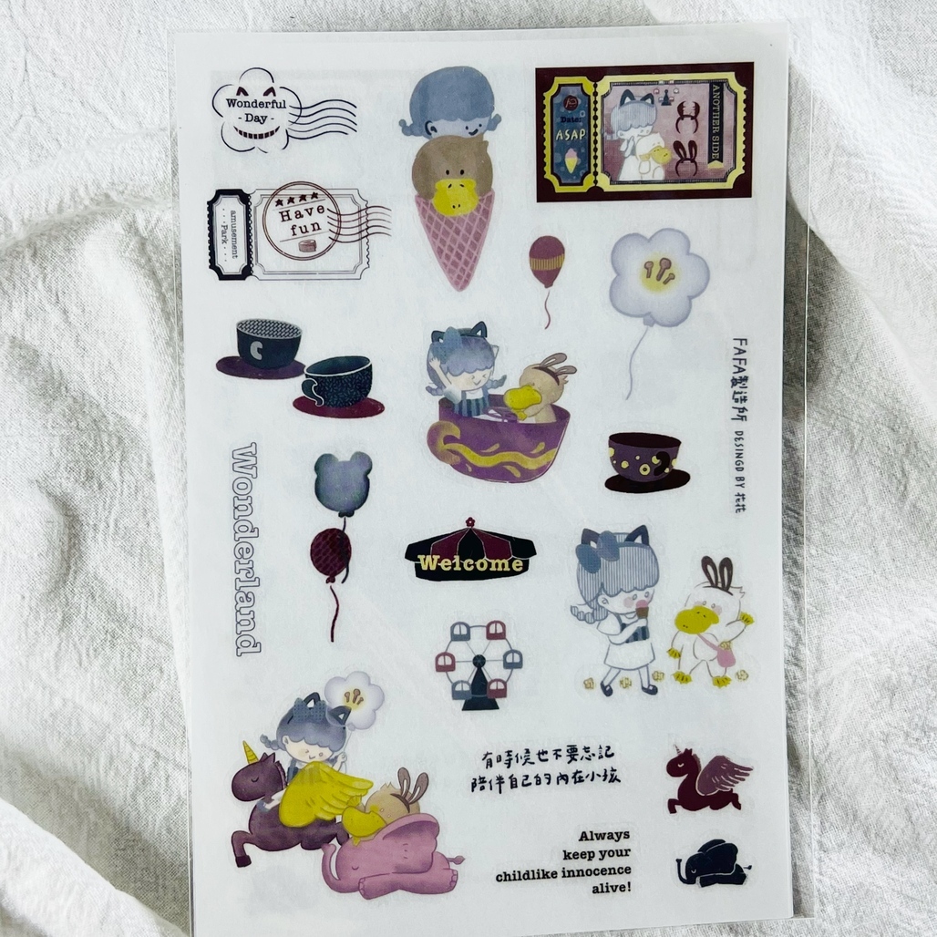 fafa製造所．Wonderland 轉印貼紙