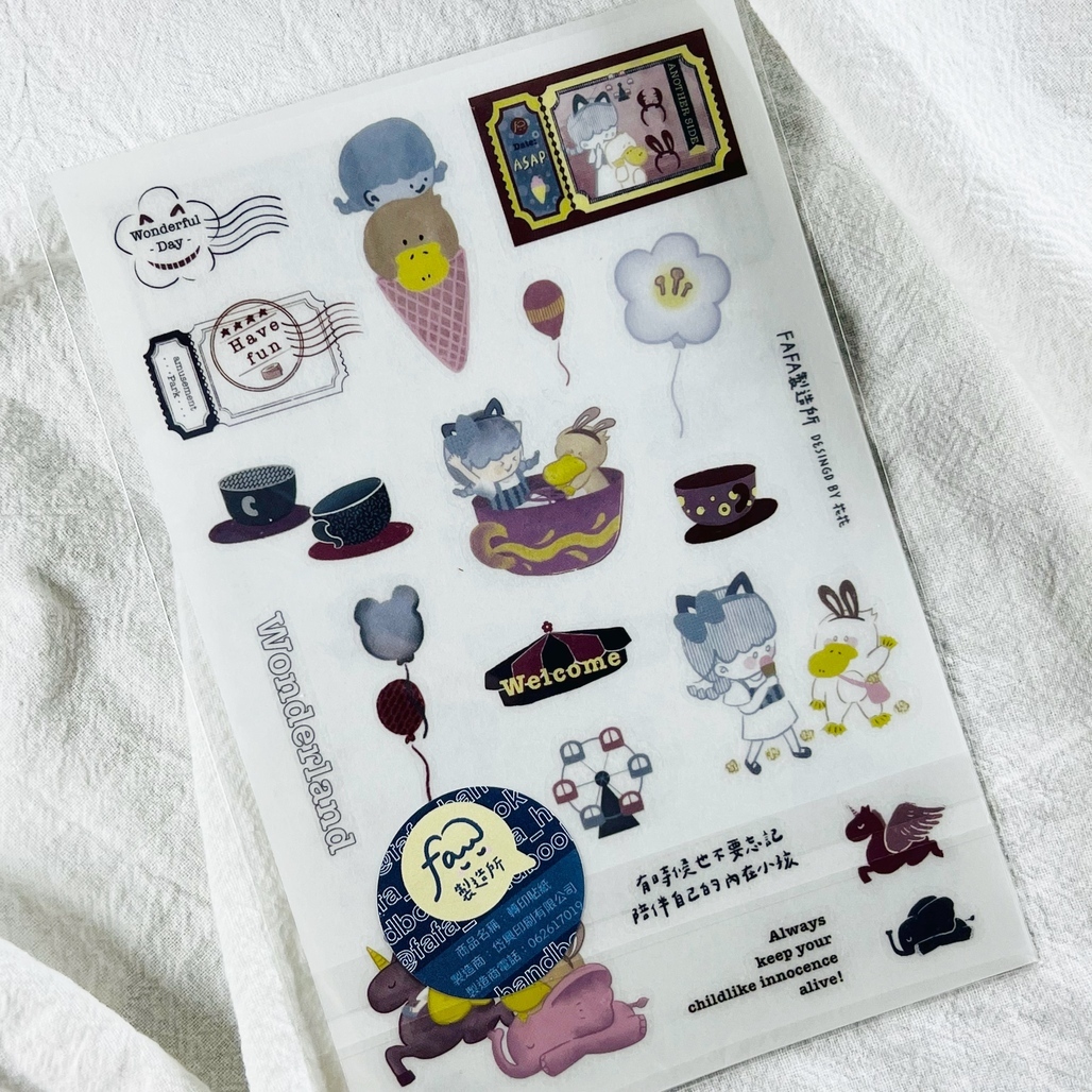 fafa製造所．Wonderland 轉印貼紙