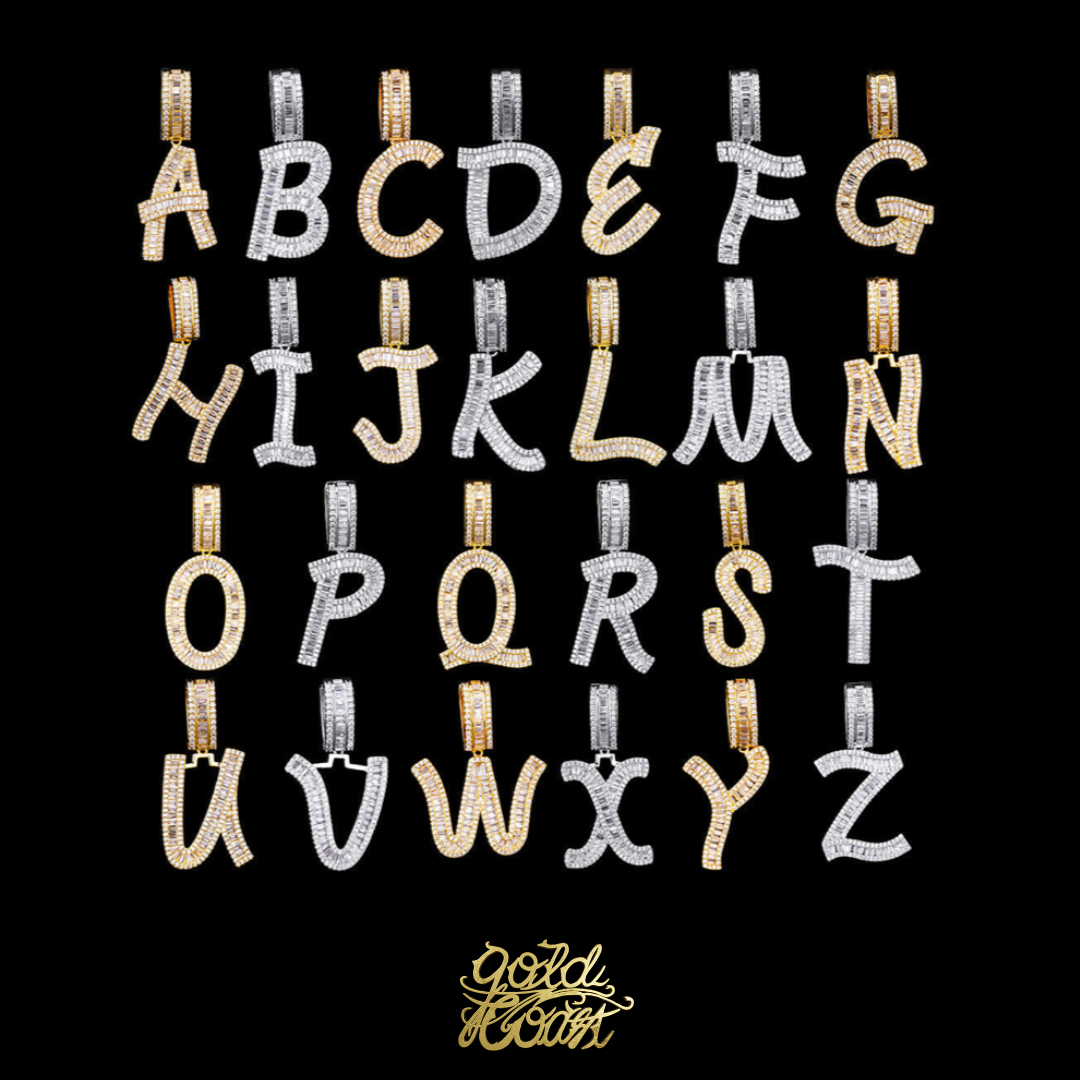 客製化T方混鑲 (A-Z) 字母墜飾