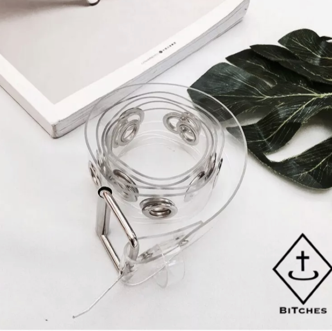 金屬圈透明皮帶(P00005)