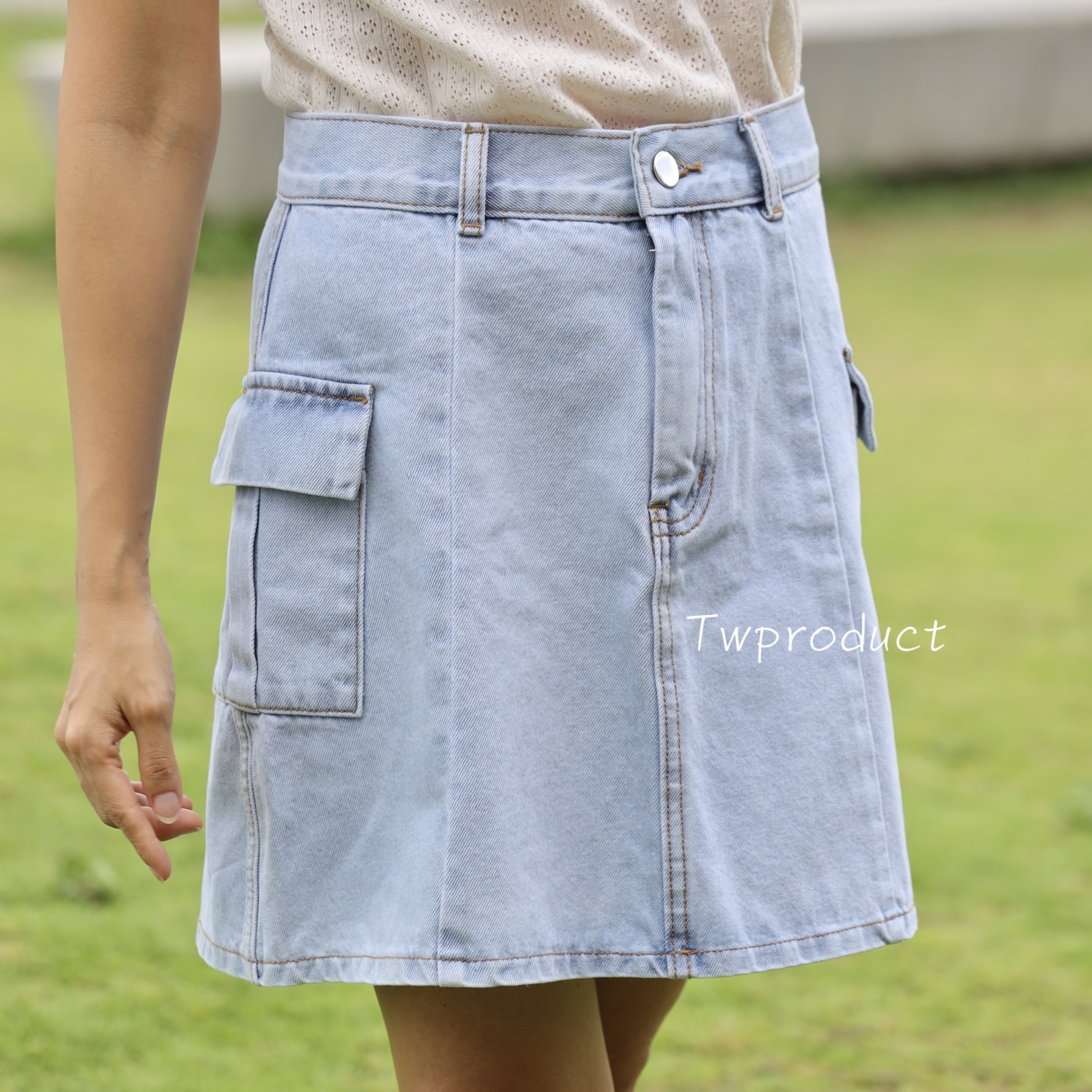 ✨ ||SK247|| 精靈夏日淺牛口袋短裙