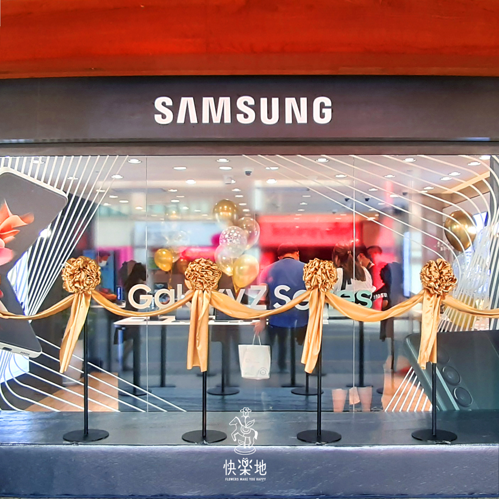 剪綵超值方案✵緞布綵球花柱