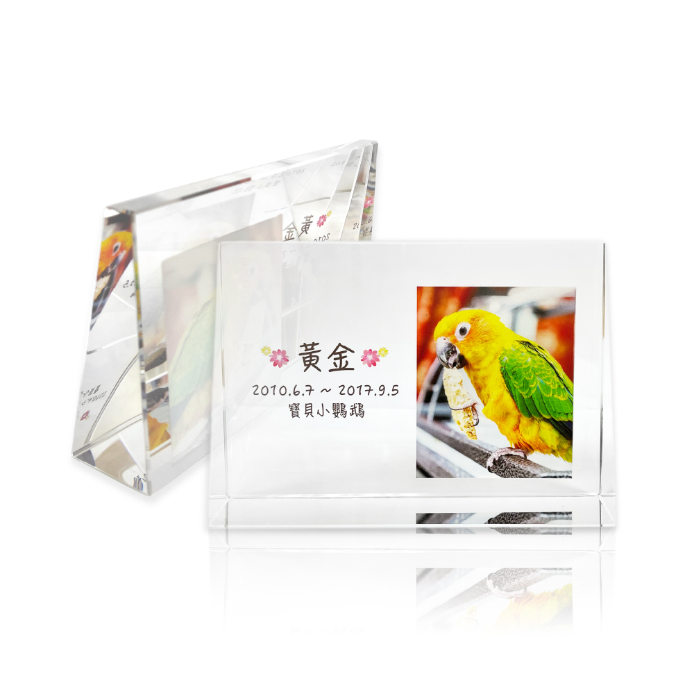 方形寵物祈念水晶玻璃(插圖款)