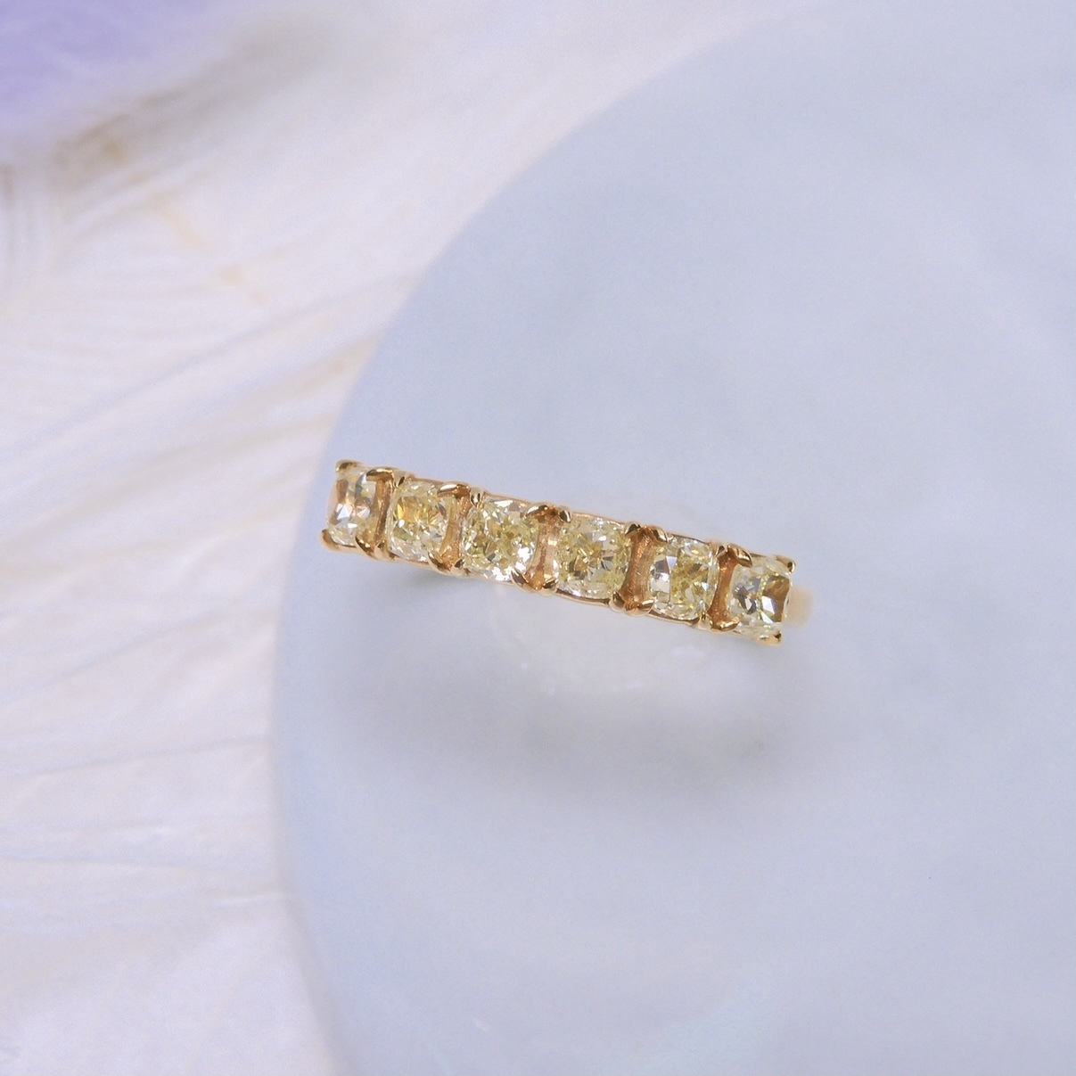 18K金 0.82ct 黃鑽戒指