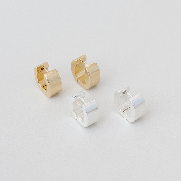 四邊形寬面耳環