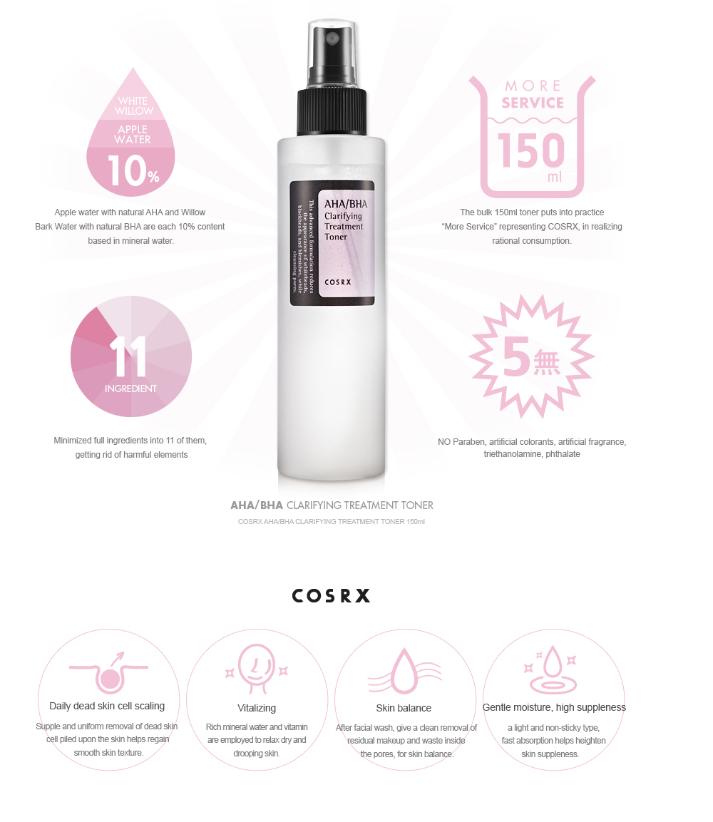 《預訂品》COSRX AHA/BHA Clarifying Treatment Toner