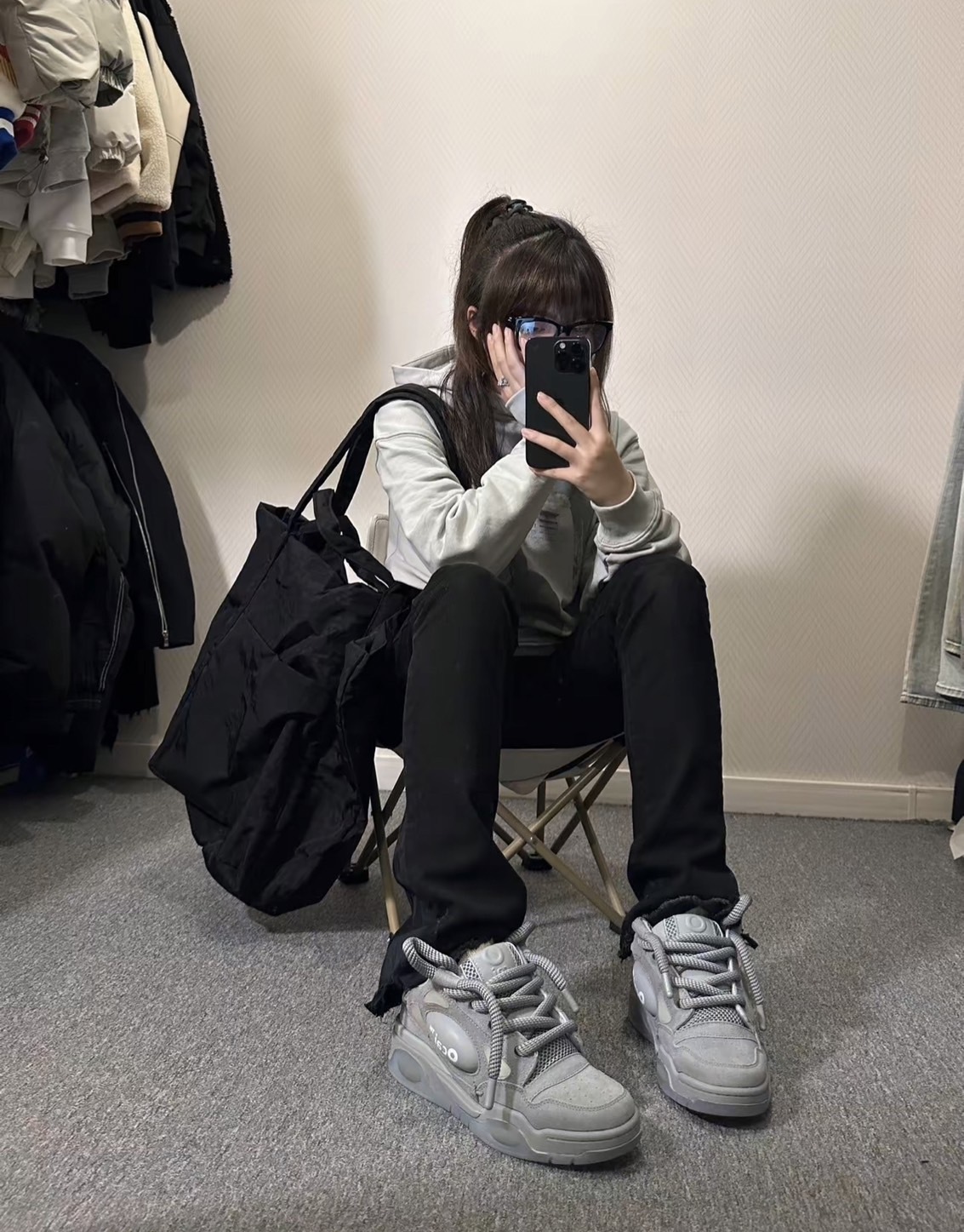 Ocai RETRO 麂皮灰螢光麵包鞋