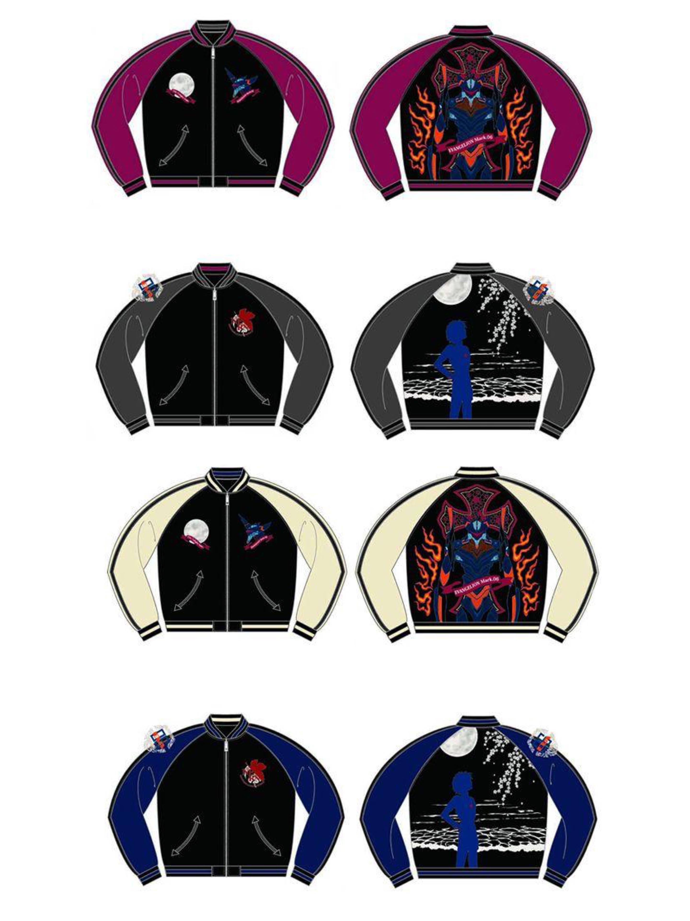 Evastore 預訂2023/10月 EVA×錦 炎とMark.06／桜とカヲル リバーシブルスカジャン 雙面外套