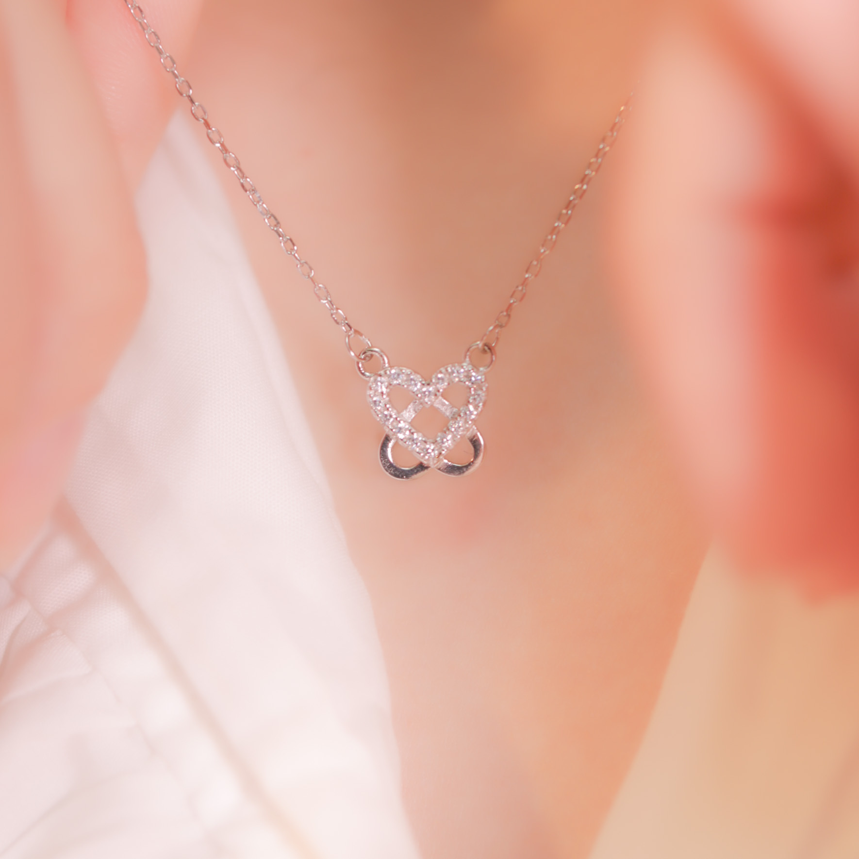 | 925 Silver・White Gold・Rose Gold | Care About Each Other Necklace（Silver / Rose Gold） | NE0904 |