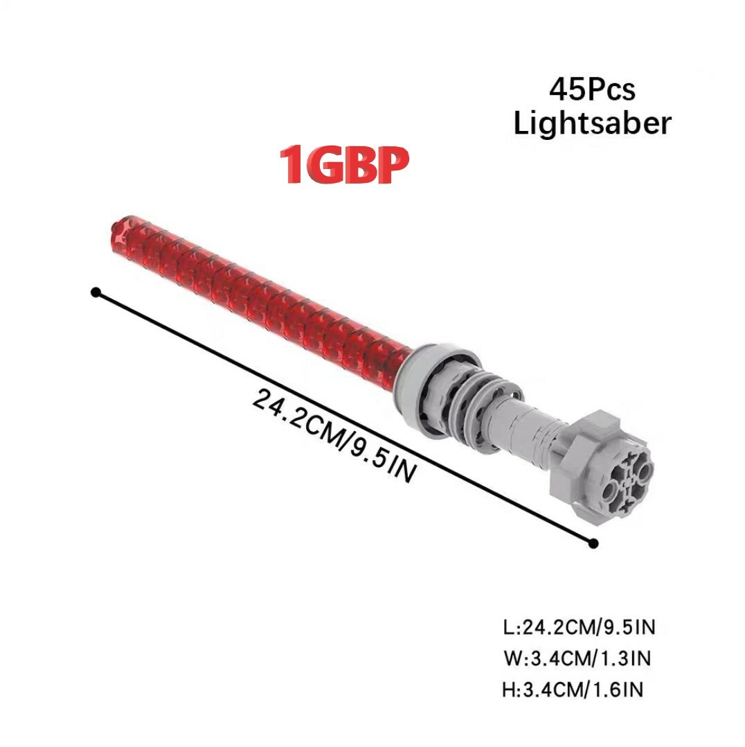 1GBP Special Offer: MOC Red Sci-Fi Lightsaber Star Wars Buildings Blocks Set Fit Lego NO BOX MOC2070A