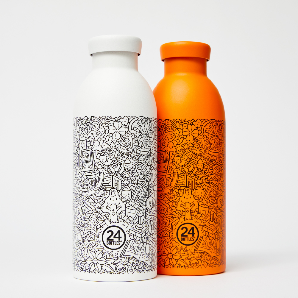 義大利 24Bottles 不鏽鋼雙層保溫瓶保溫瓶 500ml - 限量聯名款 FRA! 白