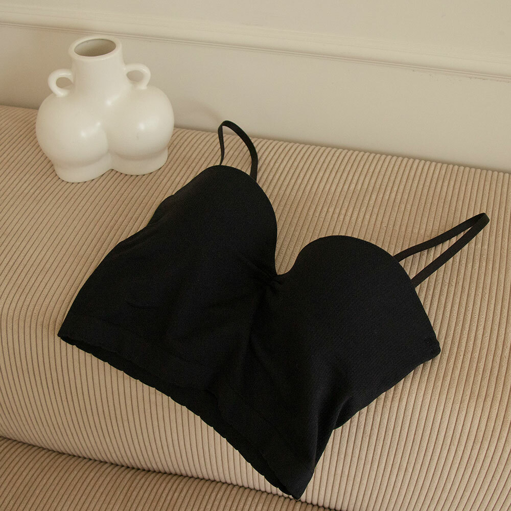 【Pon Pon Bra】Sewless Bra Top (Black)