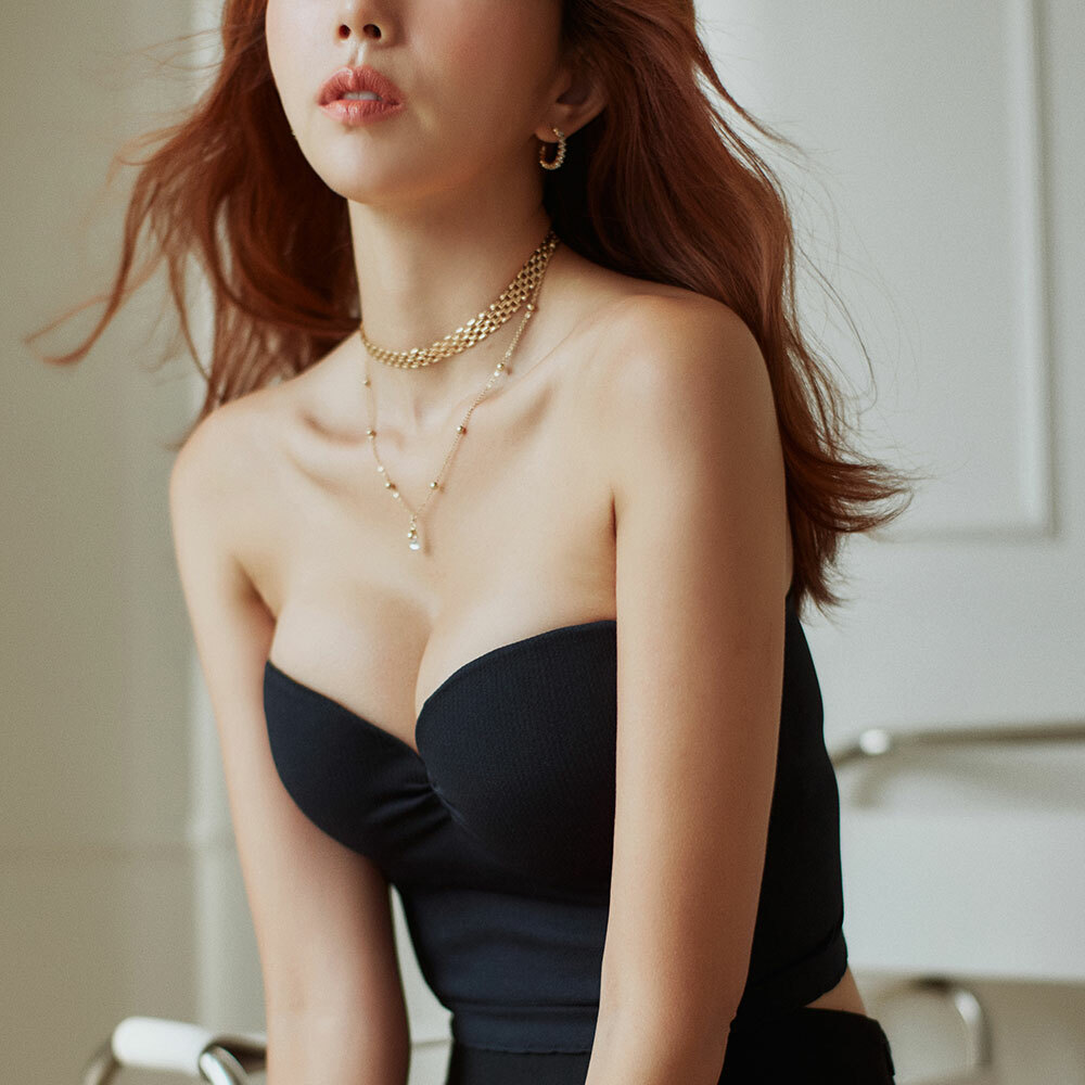 【Pon Pon Bra】Sewless Bra Top (Black)