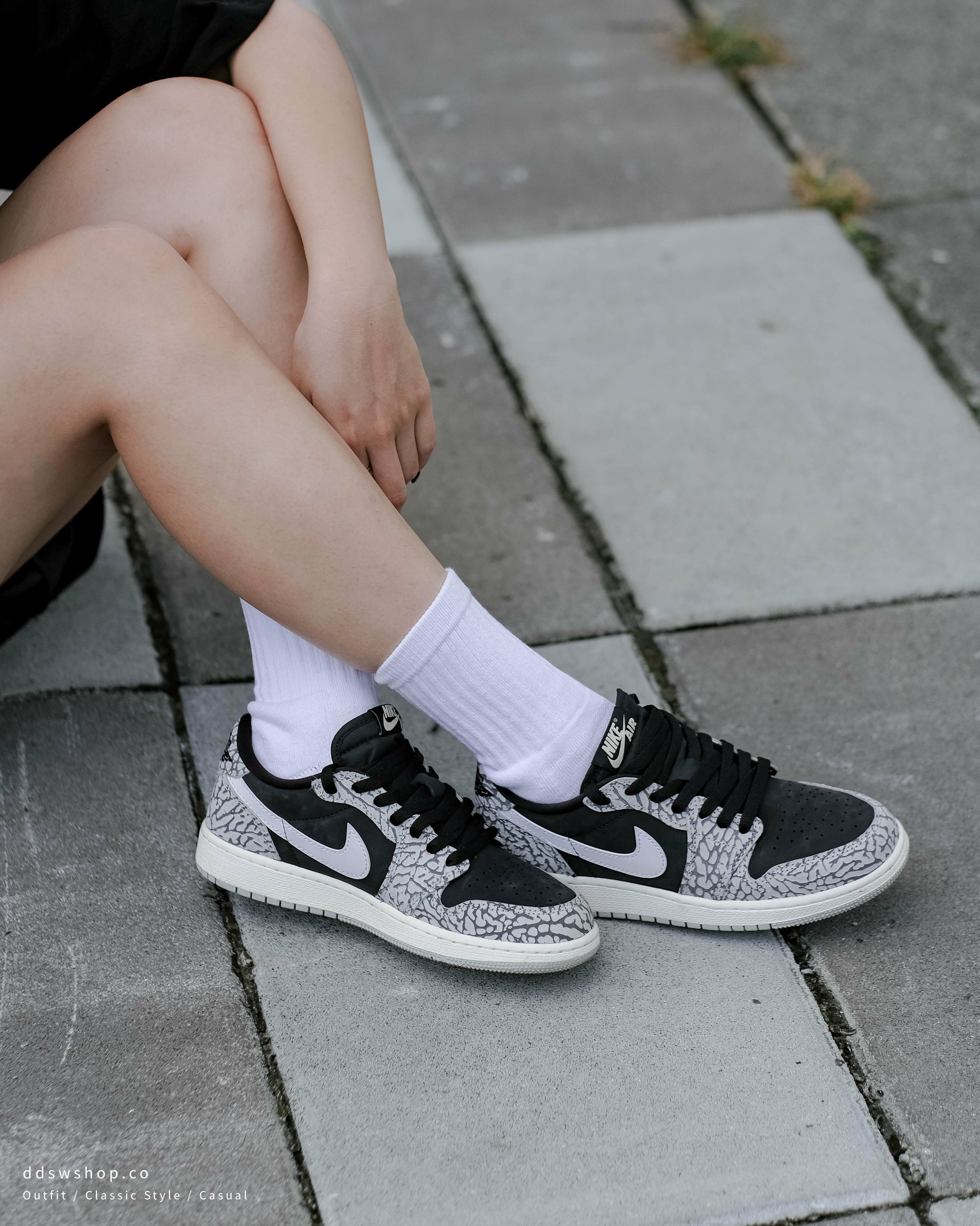 Nike Air Jordan 1 Low OG 'Black Elephant' 水泥 黑灰爆裂紋 男款 CZ0790-001 大童款 CZ0858-001