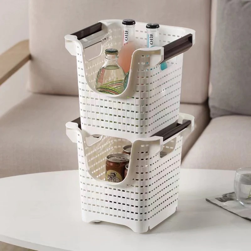 附輪堆疊式收納籃/22.4x21.7x21.5cm