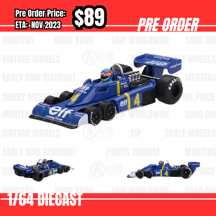 PO-$89 * Mini GT * 1:64 #584 Tyrrell P34 #4 Patrick Depailler  1976 Swedish GP 2nd Place [17/07]