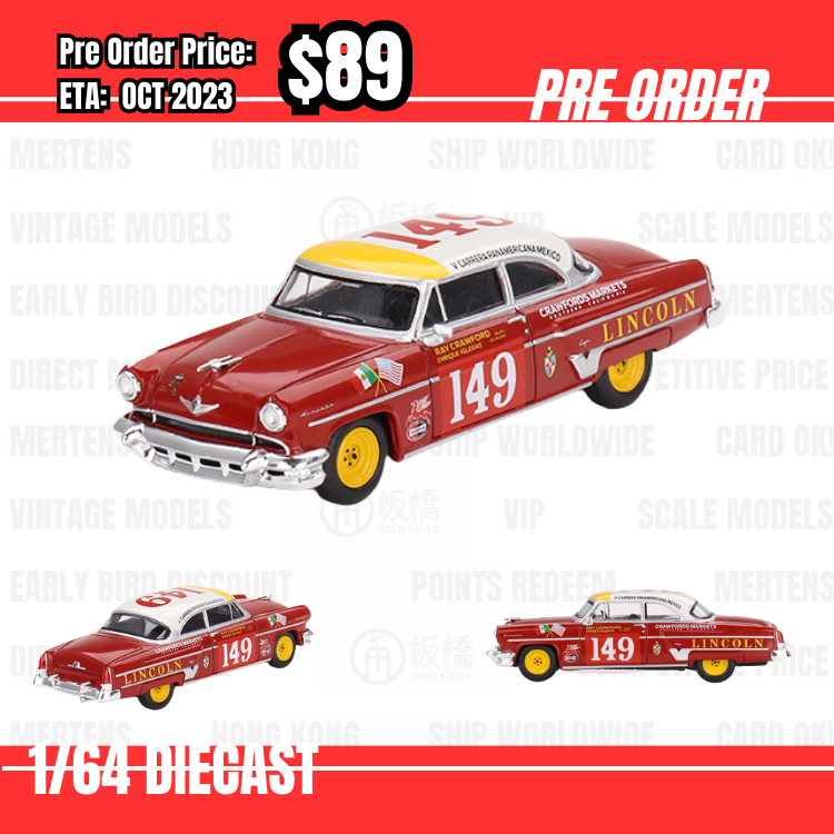 PO-$89 * Mini GT * 1:64 #611 Lincoln Capri 1954 Carrera Panamericana Class Winner #149 LHD [17/07]