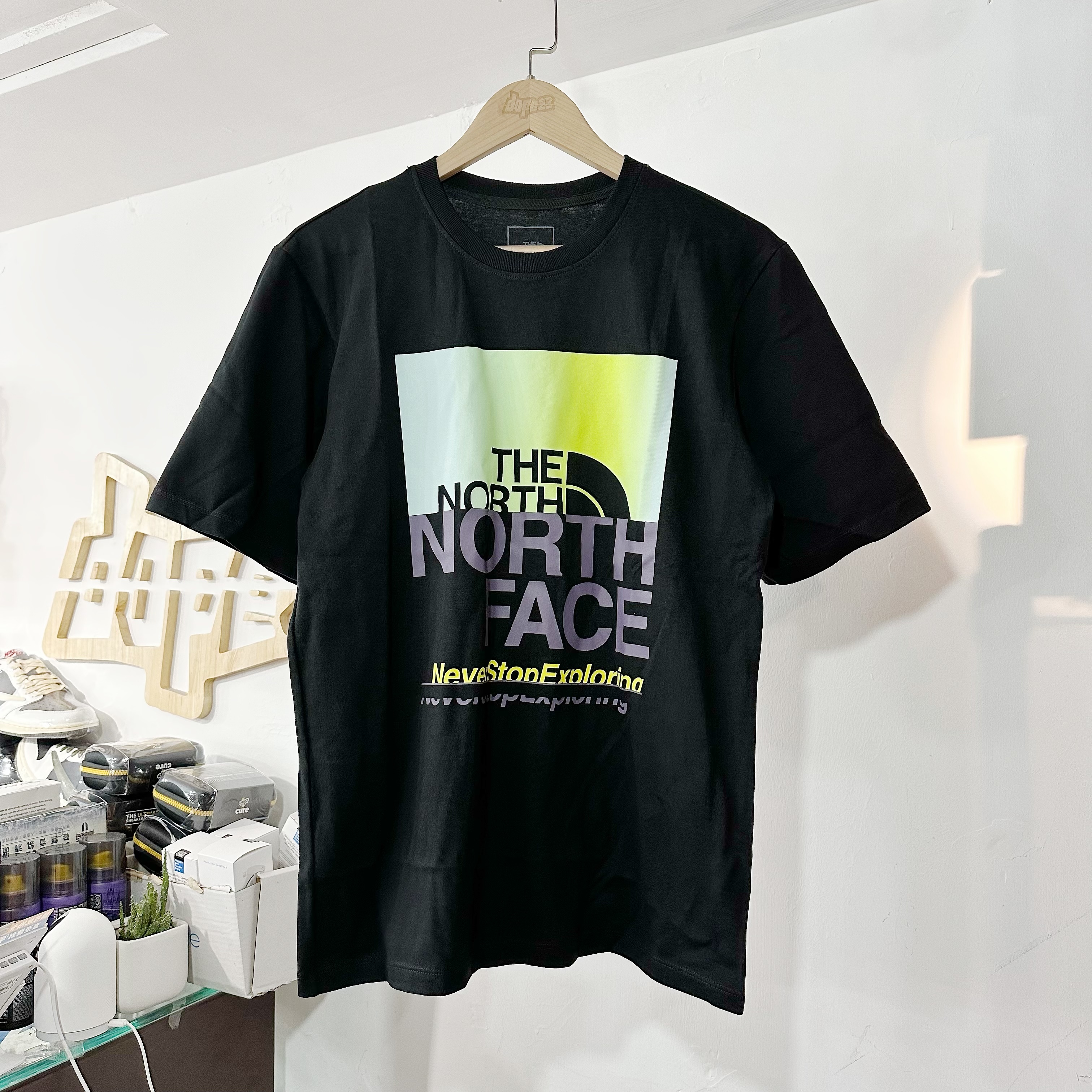 The North Face chest print logo t-shirt in BLACK