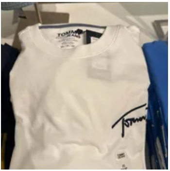 [S] TOMMY HILFIGER MEN'S REGULAR FIT EMBROIDERY LOGO TEE,WHITE, 78J8854-100 (STH317)