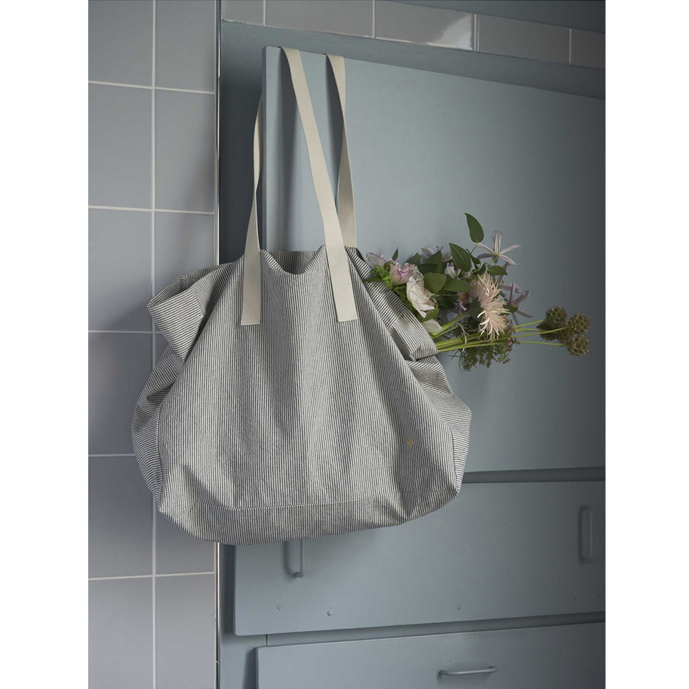 (預購4/30)法國La cerise sur le gâteau 有機棉購物袋-灰條紋