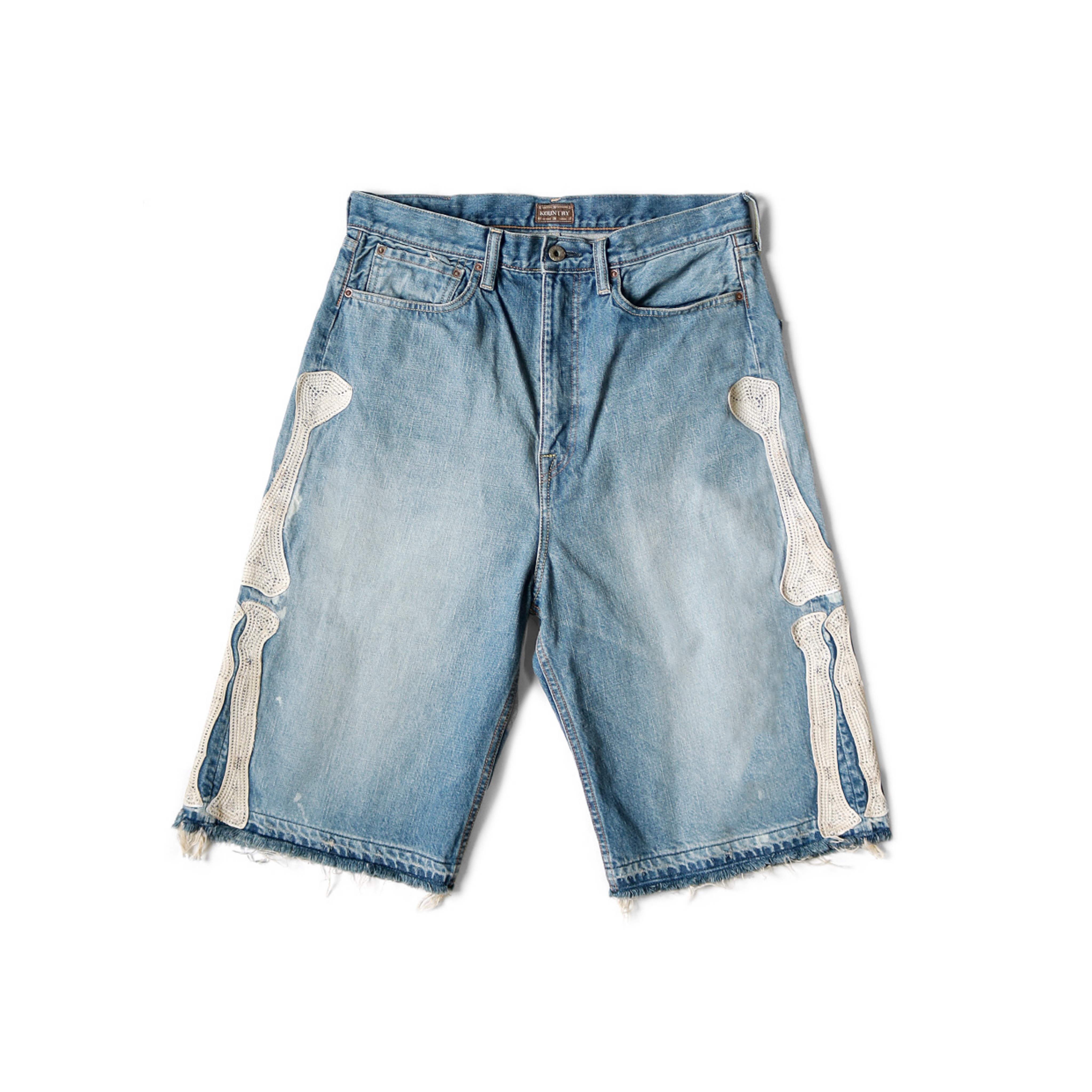 2026SS KAPITAL 14oz denim shorts short pants bone Skeleton  超熱門 骨頭 牛仔 短褲 2色 現貨 EK-1449SPA