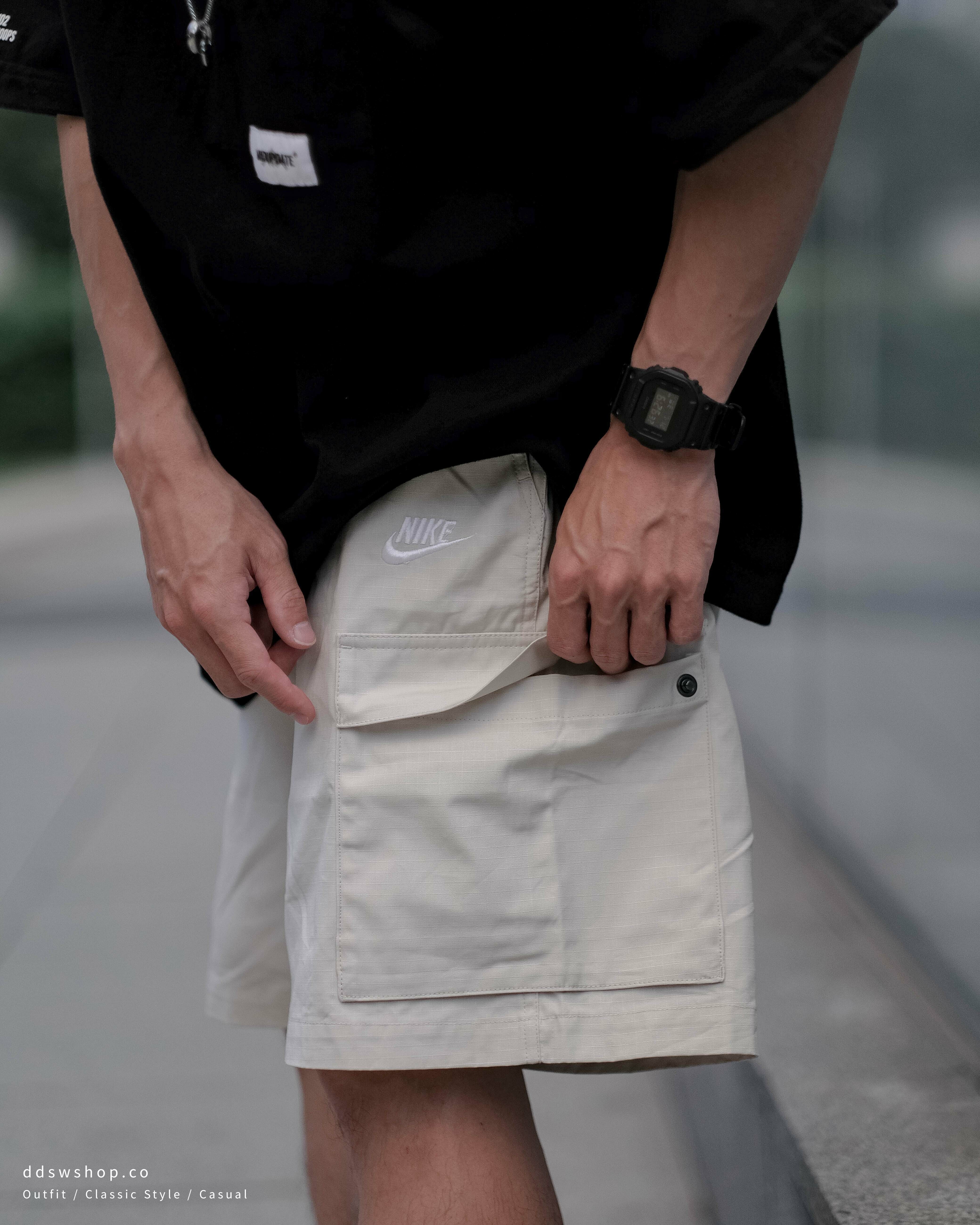 Nike Club Cargo Short 短褲復古工裝抽繩短褲米白色FB1247-104