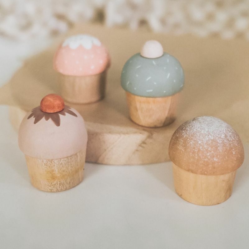 杯子蛋糕-4件組 | 回收木玩