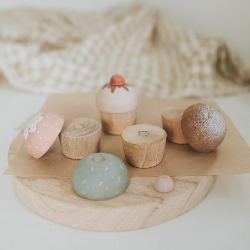 杯子蛋糕-4件組 | 回收木玩