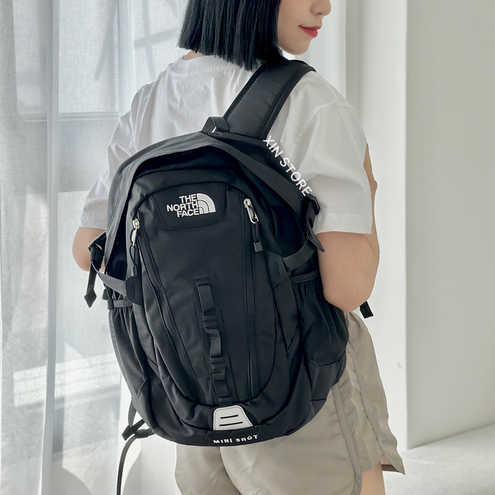 The North Face TNF 北臉Big Mini Shot 多夾層雙肩後背包黑