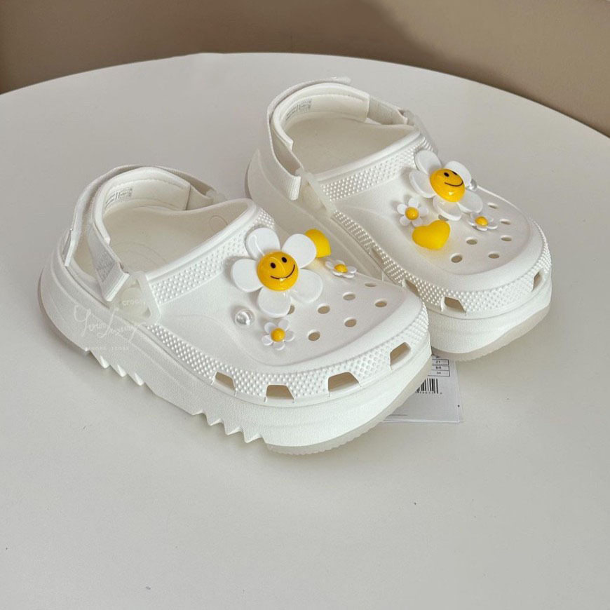 【LUXURY】韓國 Crocs卡駱馳 Hiker 經典獵戶克駱格 橘 黑 奶茶 白 防水 魔鬼氈涼鞋 布希鞋 增高厚底