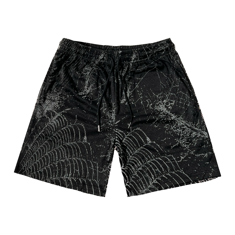 VIRUSWORLD 3M Reflective Spider Web Mesh Sport Shorts