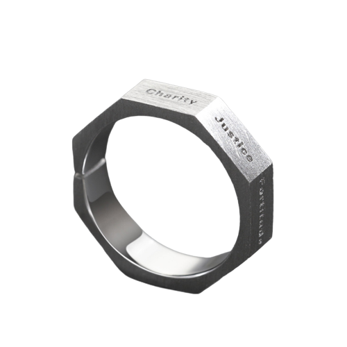 【ACCY039】七美稜形幾何開口設計戒指