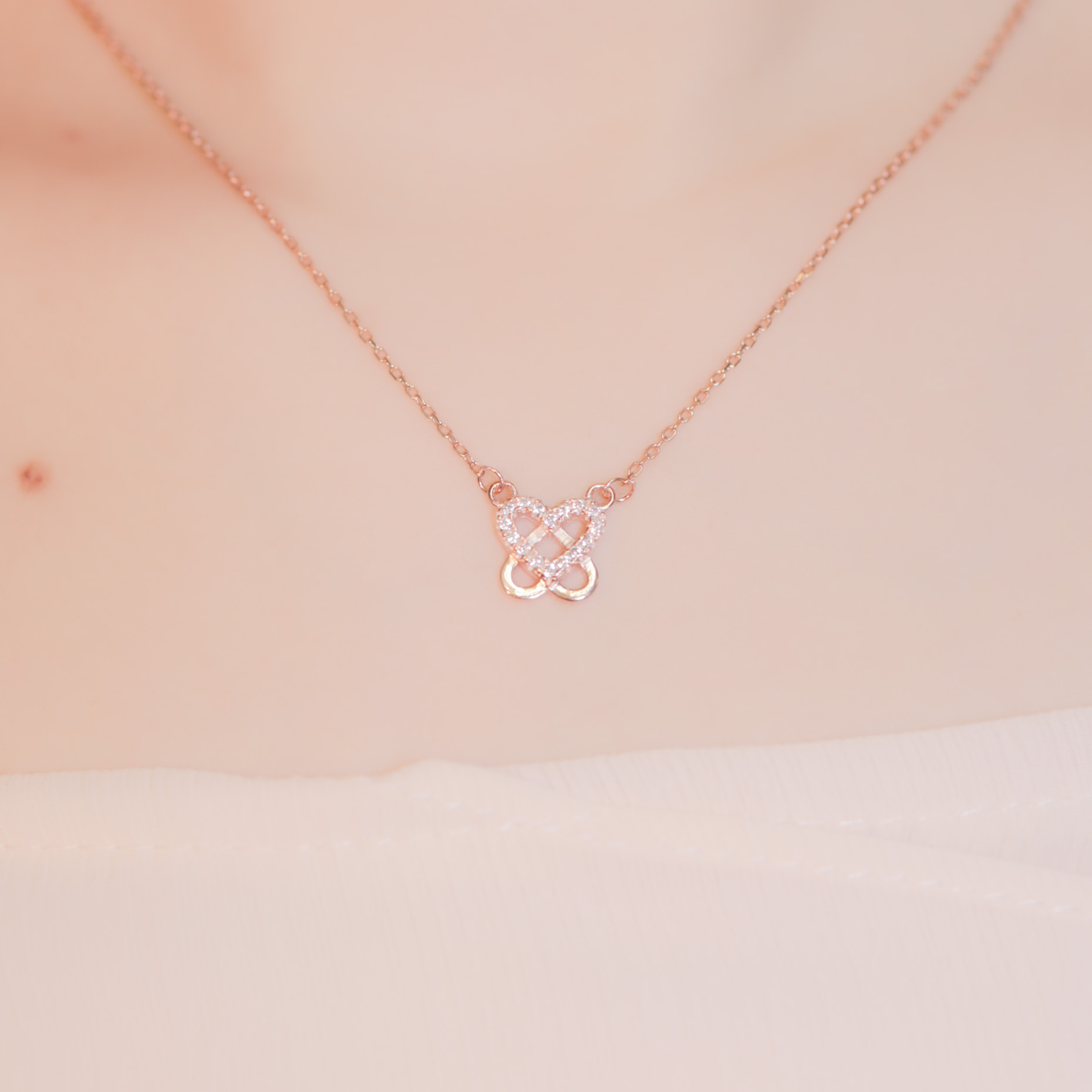 | 925 Silver・White Gold・Rose Gold | Care About Each Other Necklace（Silver / Rose Gold） | NE0904 |