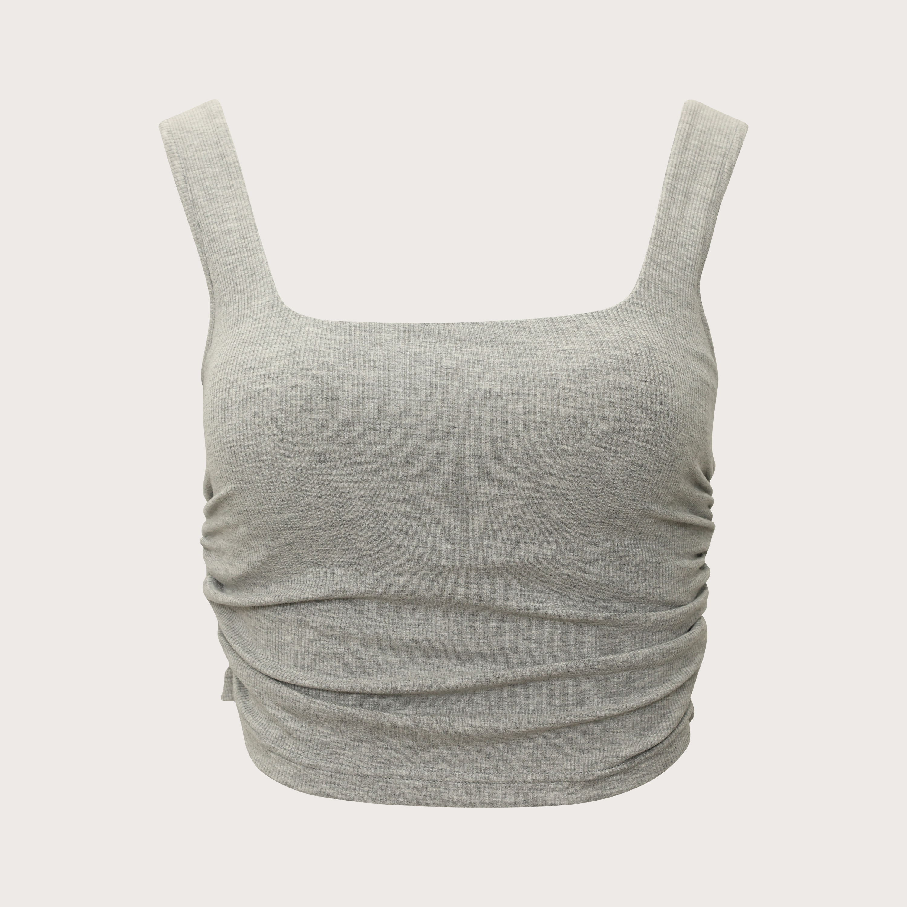 Arc Wrinkled Bra Top-Light Gray