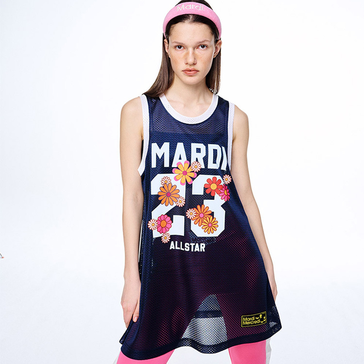 Mardi Mercredi｜23號迷你球衣連身裙 深藍/白