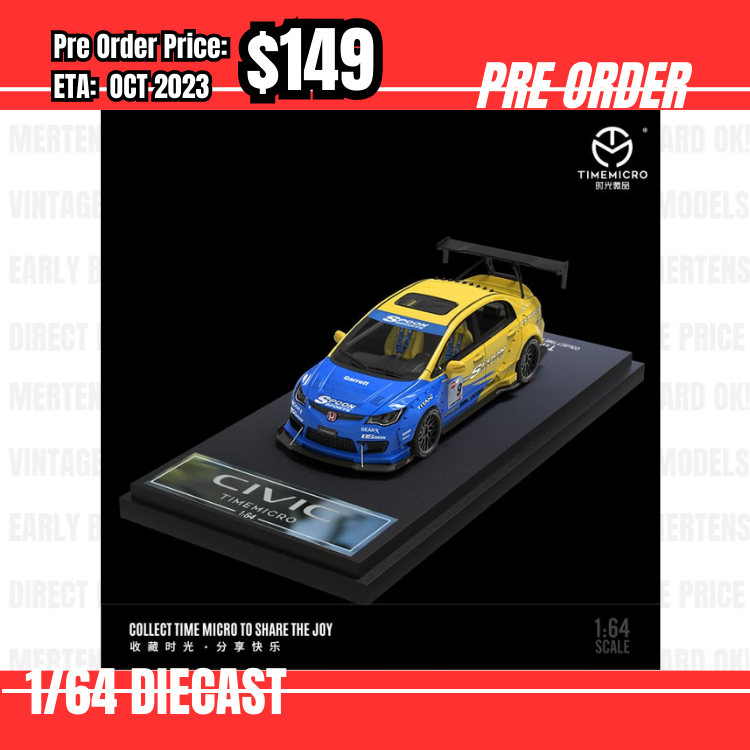 PO-$149 * Time Micro  * 1:64 Honda Civic Type R FD2 Spoon [17/07]
