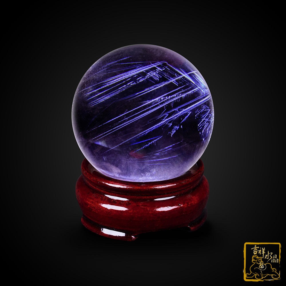 藍針全美白水晶球 5.5cm 天使藍針