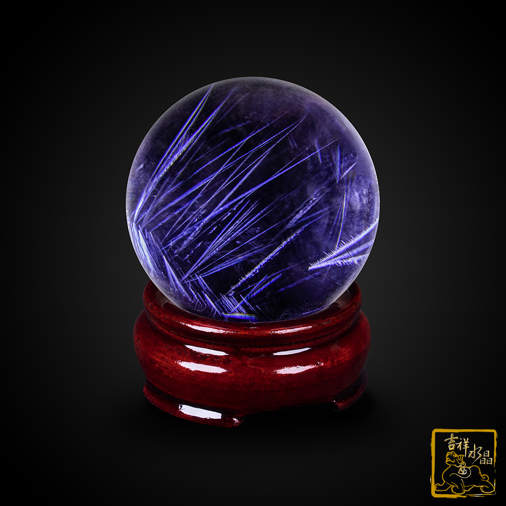 藍針全美白水晶球 5.5cm 天使藍針