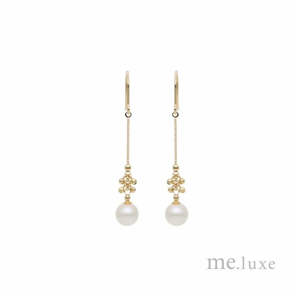 【me.luxe】K10珍珠金球耳環