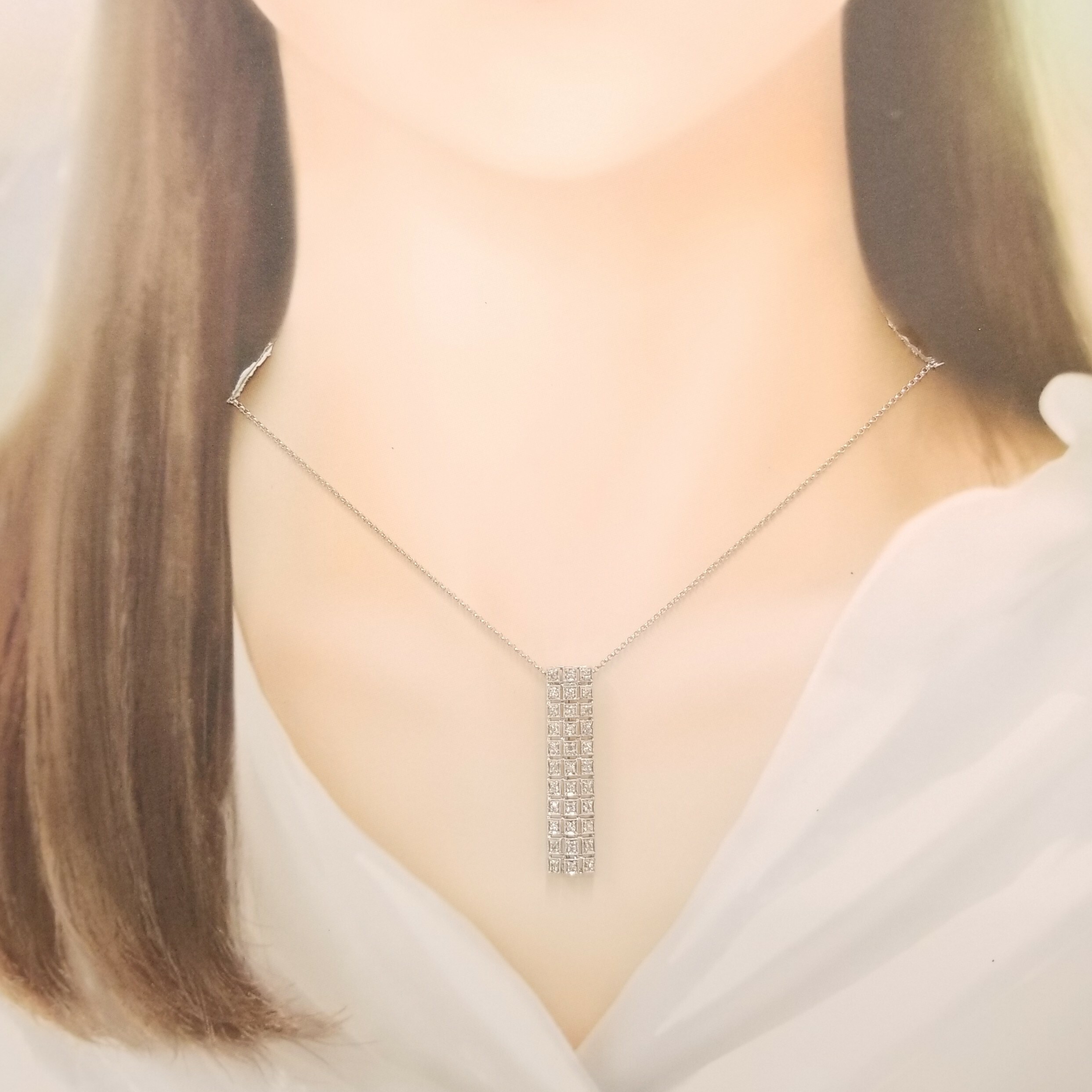 18K White Gold 0.36ct Diamond Brooch Pin